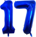 Navy Blue 17 Number Balloons, 40 Inch Giant Number 17 Balloons Foil Mylar by Lovoir