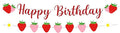 Strawberry Happy Birthday Banner, Strawberry Themed Birthday Party Decoration by Unknown