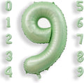 AULE 40 Inch Sage Green 9 Balloon Numbers Foil 0-9 Birthday Big Numbers | by AULE