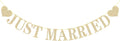 Pre-Strung Just Married Banner NO DIY Just Married Sign Gold Glitter | Wedding by KINGLAKEGARDEN
