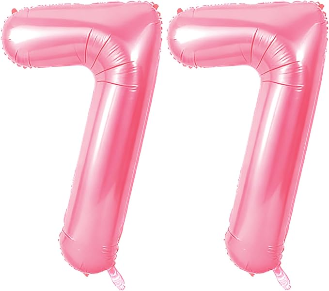 Number 77 Balloons for 77th Birthday Party Decorations, 0-100 Large No.77 by Joycard