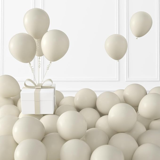 Retro White Sand Balloons, Birthday Decoration, Wedding Party, Baby Shower by KALOR