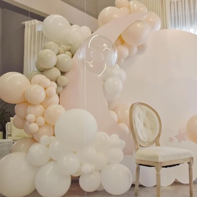 Voircoloria 90pcs Ivory White Balloons Garland Arch Kit, 18 12 10 5 Inch | - Image 7