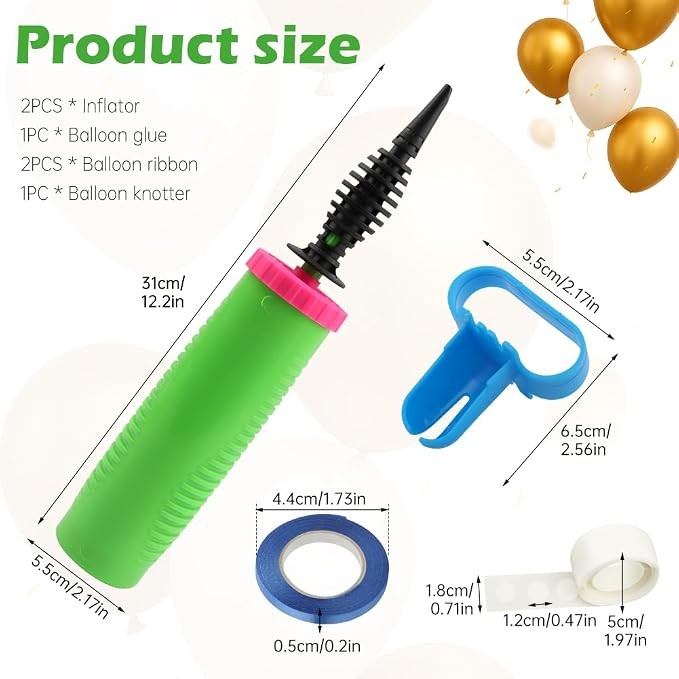 2Pack Balloon Pump Handheld, Dual Action Manual Air Inflator - Image 2