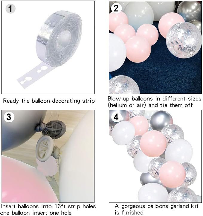 Pink Balloons Garland Kit, Birthday Party, Anniversary Decorations - Image 3