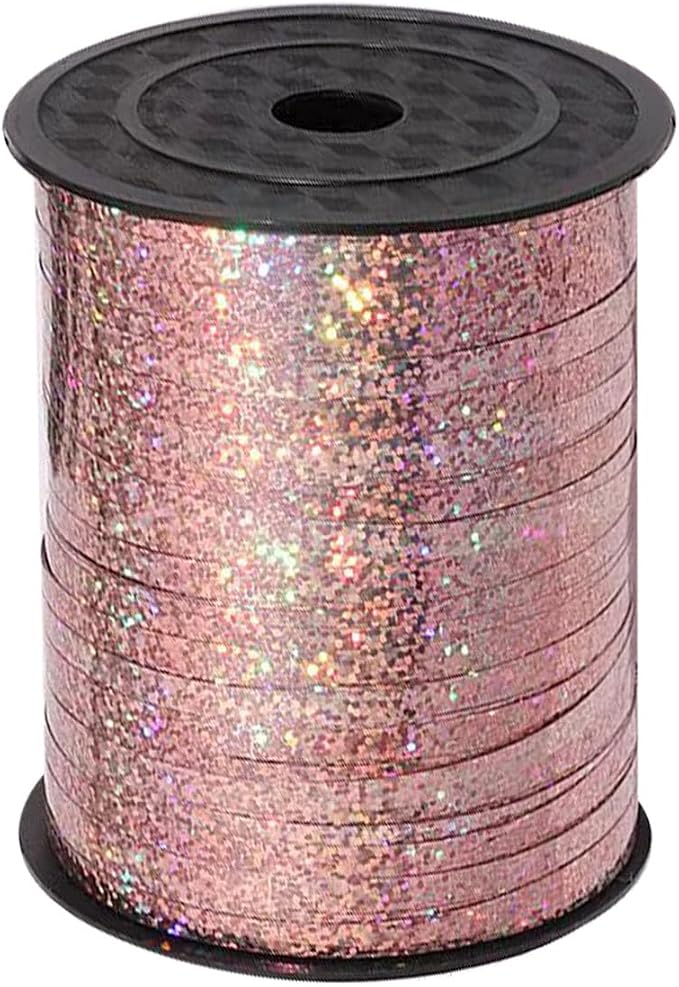 500 Yards Rose Gold Curling Ribbon Balloon String, Shiny Metallic Ribbon Roll by Xiksxitn