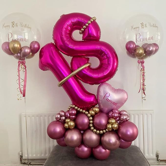 Hot Pink 18 Balloon Numbers, 40 Inch 18th or 81st Birthday Balloon Foil Mylar - Image 3