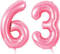 Number 63 Balloons for 63rd Birthday Party Decorations, 0-100 Large No.63 by Joycard