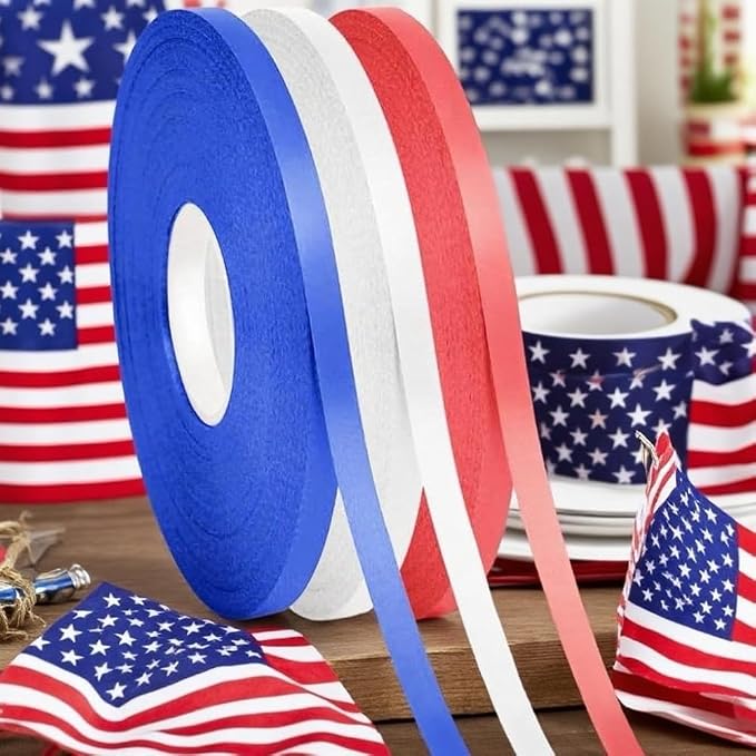3 Rolls Patriotic Ribbons, 4th of July Curling Ribbon - Image 5
