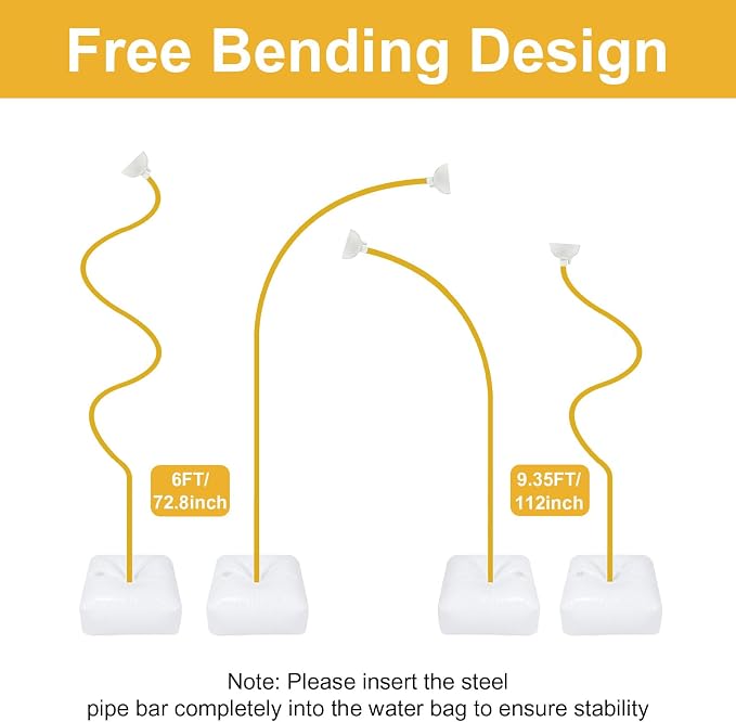 Gold Balloon Arch Stand Kit, 9.3ft & 6ft Free Bending Soft Balloon Flower - Image 3