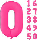 Fluorescent Rose Red Number Balloon 40 inch Giant Foil Helium Balloons Pink by Yeodong