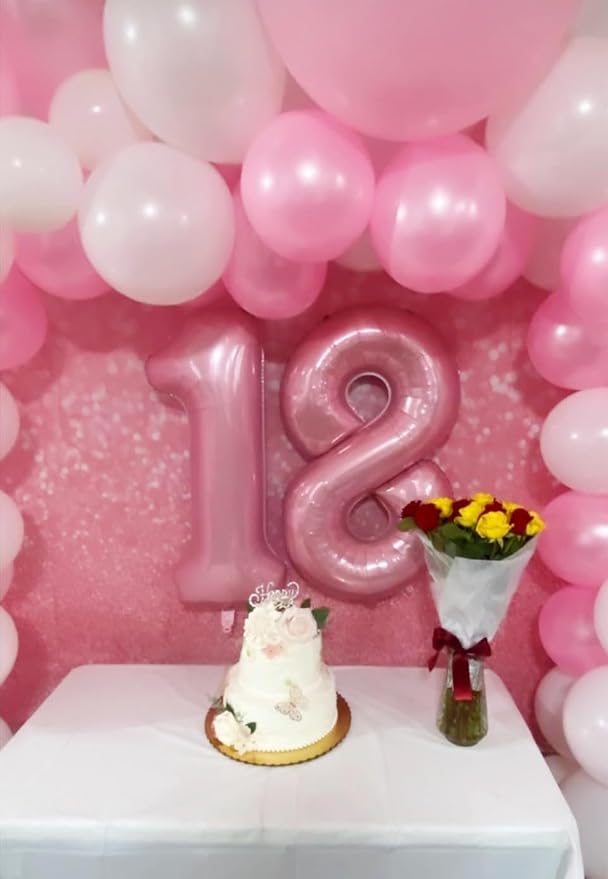 Number 18 Balloon 40Inch for 18 Year Old Birthday Decorations, Pearl Pink | - Image 3