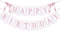 Bow Happy Birthday Banner for Bow Birthday Decorations Pink Bows Garland for by JOTTING