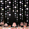 Iridescent Pink Party Decoration Iridescent Pink Star Circle Dot Hanging by Eeatour