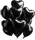 TONIFUL 15 Pcs Black Heart Balloons 18 Inch Heart Shape Foil Mylar Balloon | by TONIFUL