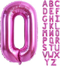 TONIFUL 40 Inch Rose Red Letter O Balloons, Hot Pink Alphabet Letter Giant Foil by TONIFUL