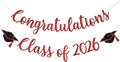 Congratulations Class of 2026 Banner, Congrats Grad Party Decor, 2026 by Yotawebery