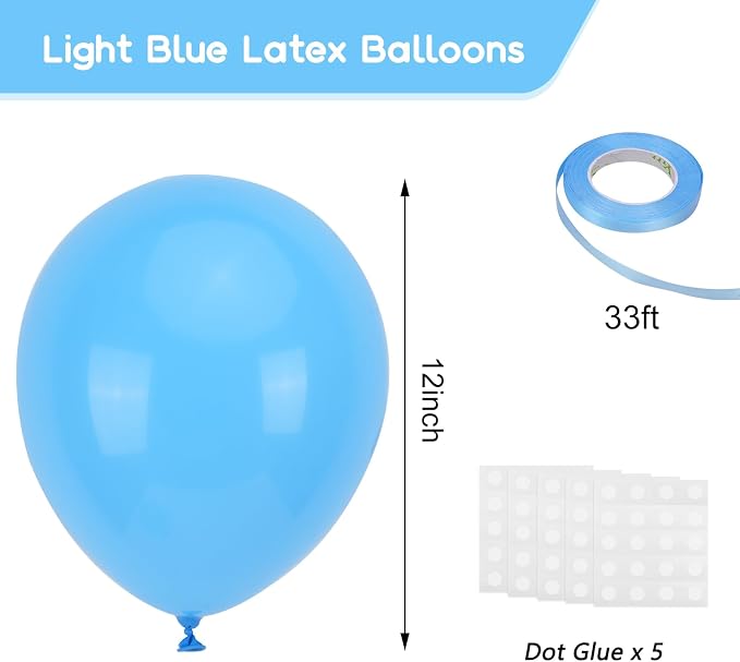 RUBFAC Light Blue Balloons 120pcs 12 Inch, 2026 International Football Game - Image 2