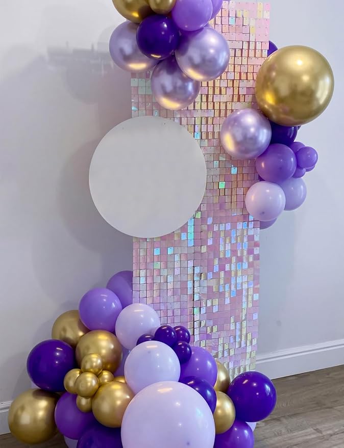 Purple and Gold Balloons, Metallic Gold Balloon | 50Pcs 12 Inch Purple Gold - Image 4