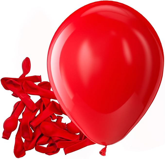 Bezente Red Balloons Latex Matte Party Balloons 150 Pack 5 inch Small | Red by Bezente