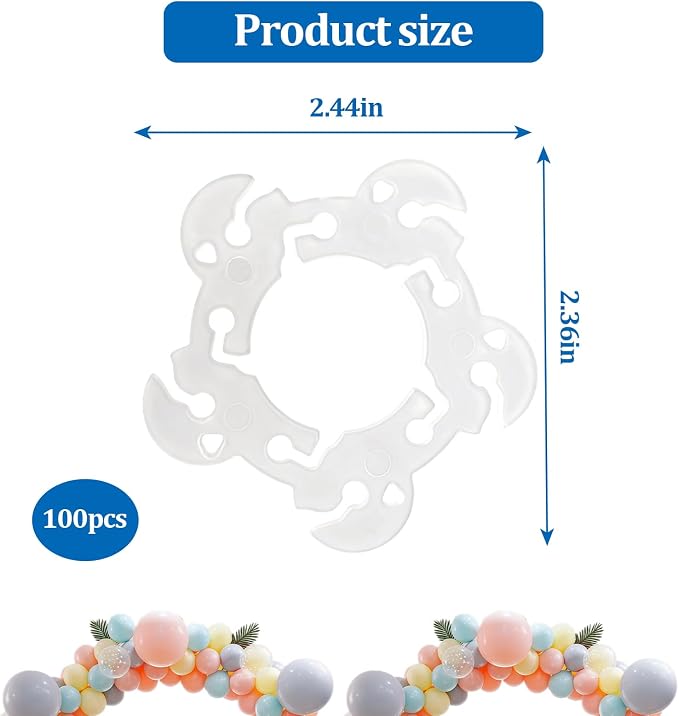 100PCS Balloon Arch Clips，Plastic Balloon Clips - Image 2