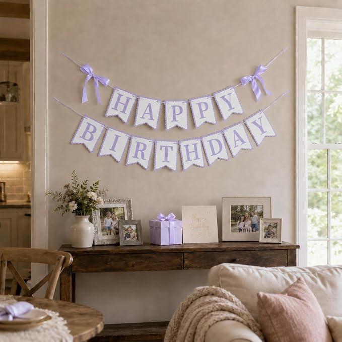Lavender Happy Birthday Banner - Image 5