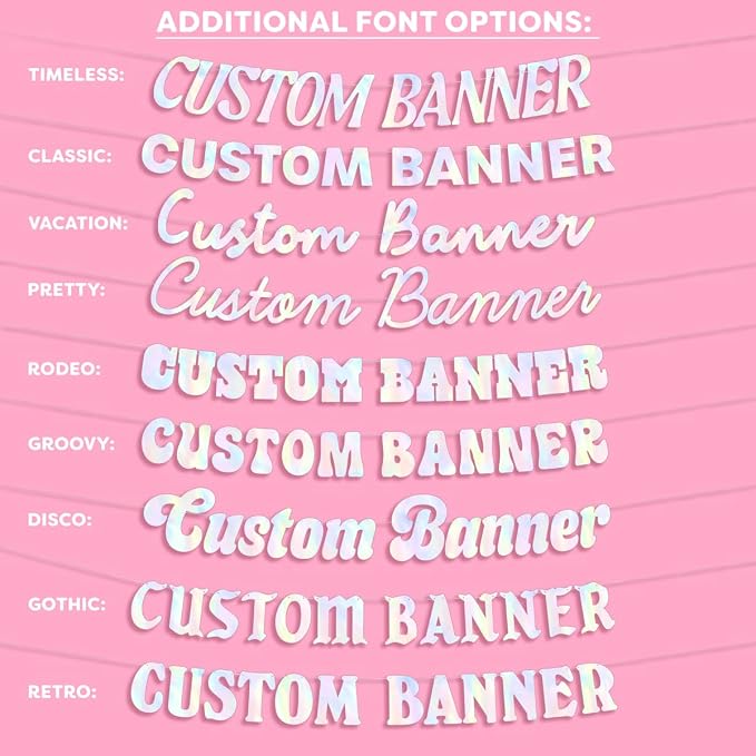 xo, Fetti Custom Banner Choose Your Font + Color | Personalized Decor | - Image 3