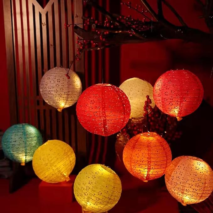 12Pcs Chinese Lunar New Year Decorations 2026 Chinese Paper Lanterns Decorative - Image 4