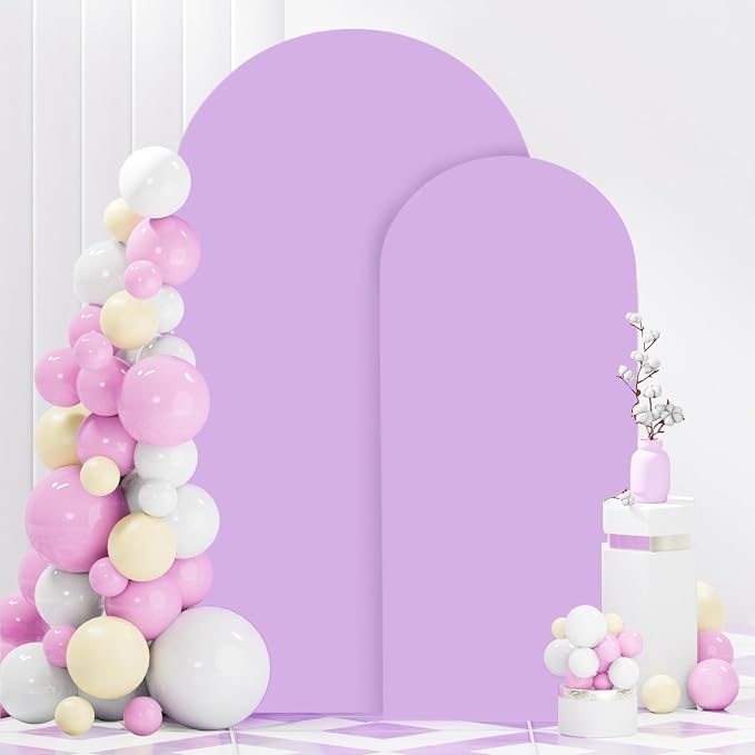 FANPROMS Arch Backdrop Cover Set of 2 Lavender 6FT 7.2FT Wedding Arch Cover - Image 4