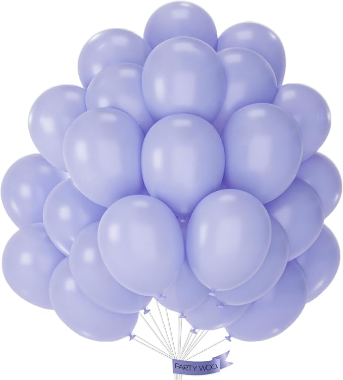 PartyWoo Dusty Purple Balloons 50pcs Lavender Lilac Boho Neutral Color | 12 by PartyWoo