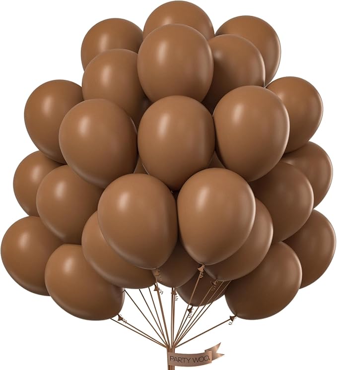 PartyWoo Brown Balloons 50pcs Boho Neutral Coffee Tan Fall Color | Balloons by PartyWoo