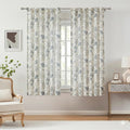 Kayne Studio Blue Grey Floral Botanical Rod Pocket Semi Sheer Curtains 63" | by KayneStudio