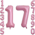 Pearlescent Pink Number 17 Balloon 40 Inch, Shiny Foil by Unknown