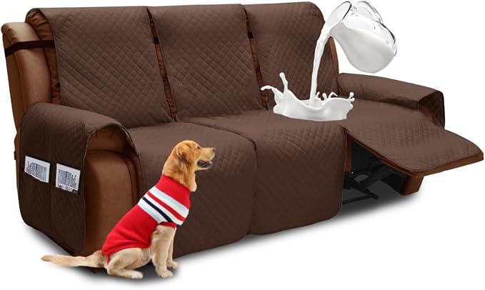 XINEAGE Water Resistant Recliner Cover, 3 seat Recliner Sofa Covers by XINEAGE