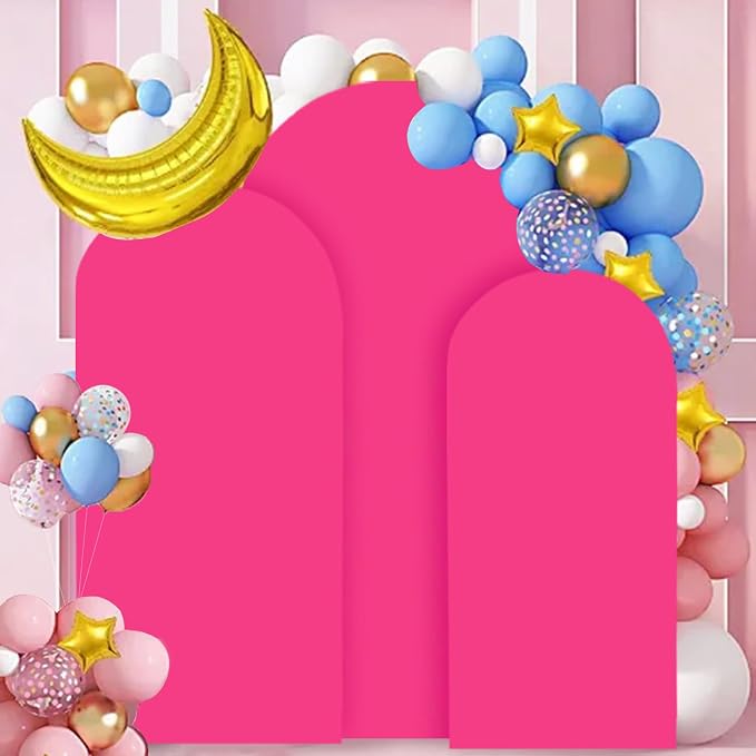 FANPROMS Arch Covers Set 6FT 6.6FT 7.2FT Hot Pink Wedding Arch Cover - Image 6