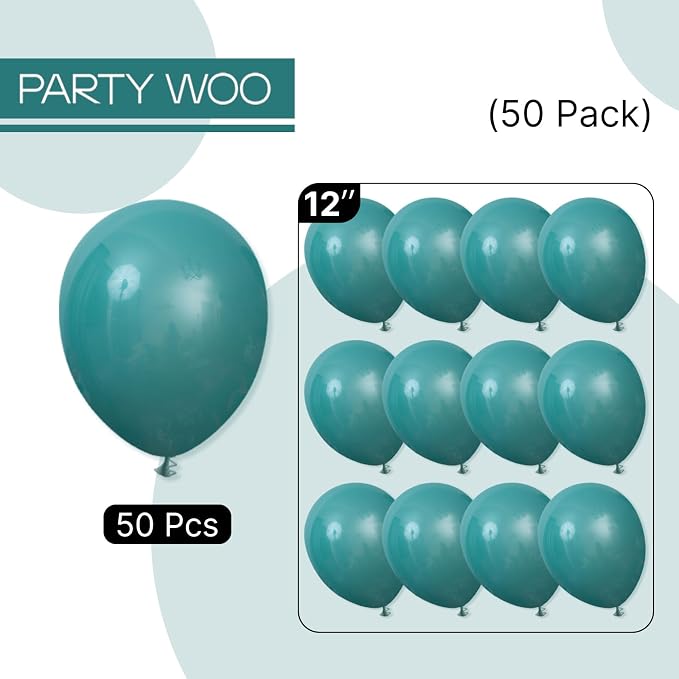 PartyWoo Slate Blue Balloons 50pcs Dusty Blue Boho Neutral Color | 12 Inch - Image 6
