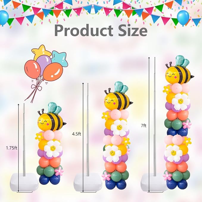 Balloon Column Stand Kit Set of 4, 7 Feet Height Adjustable Balloon Stand Kit - Image 3