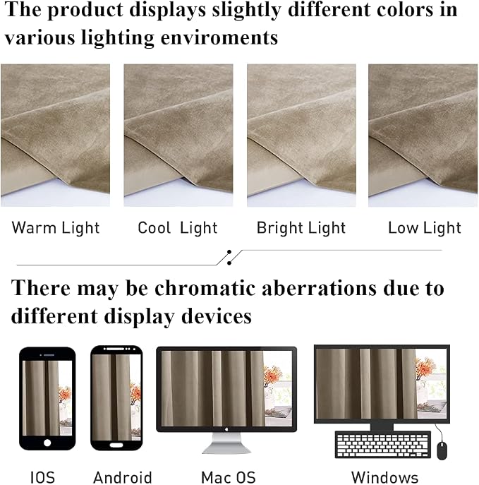 Camel Beige Room Divider Curtains Super Soft Velvet Room Darkening Privacy - Image 6