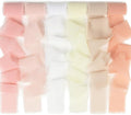 Handmade Fringe Chiffon Silk Ribbon 1.5 Inch x 3Yd Peach/Blush/Pink Soft by MLURCU