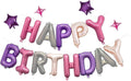 Pink Purple Happy Birthday Balloons Banner Sign Mylar letter Party decor | by xiangsushijie