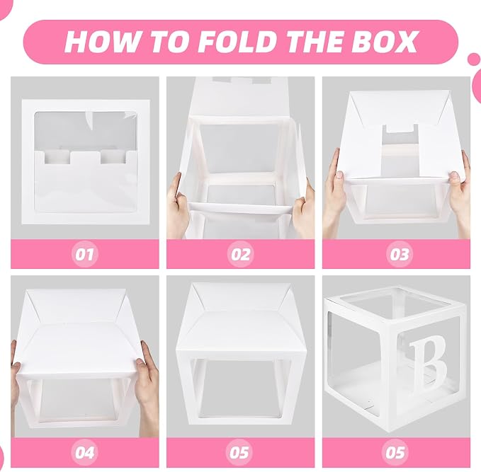 Baby Boxes with 4 Letters, 40 Pink Balloon - Image 4