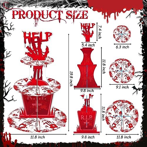 Sliner 3 Tier Halloween Bloody Cupcake Stand Party Decorations - Image 2