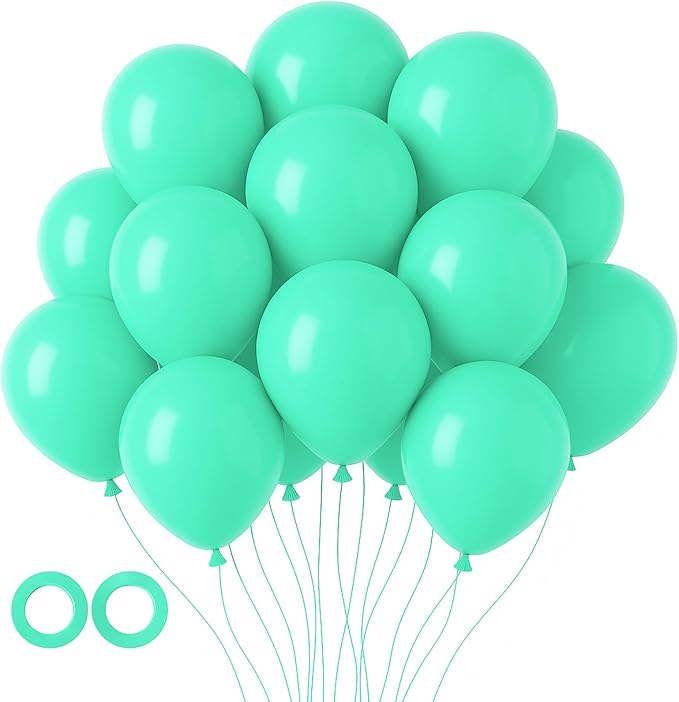 Voircoloria 105pcs Teal Party Latex Balloons, 12inch | by Voircoloria