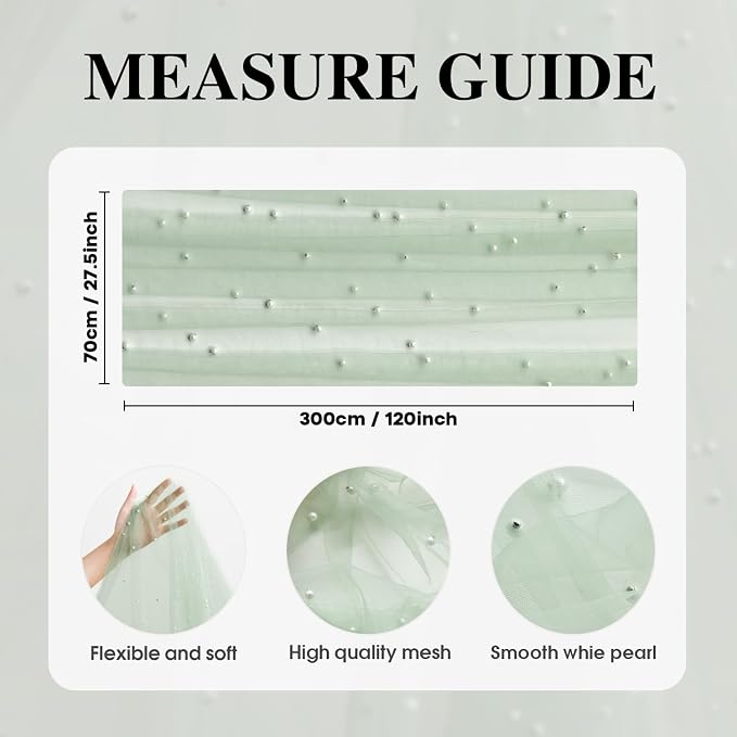Artoid Mode 10PCS Pearl Grass Green Gauze Table Runner 120 Inch 10FT, Seasonal - Image 7