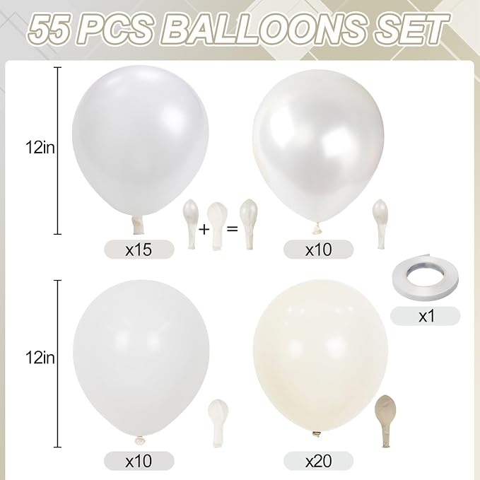 Pearl White Balloons - Image 2