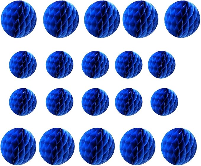 20pcs 3''6'' Royal Blue Tissue Honeycomb Balls Paper Honeycomb Balls | Paper by ZGjoy