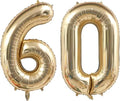 Light Gold 60 Balloon Numbers, 40 Inch Large 60th Birthday Balloons, Helium by Unknown