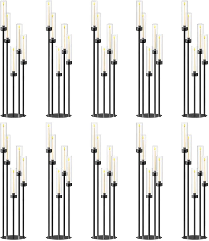 42.5inch 10pcs Black Candelabra Centerpieces by MEISHAONV