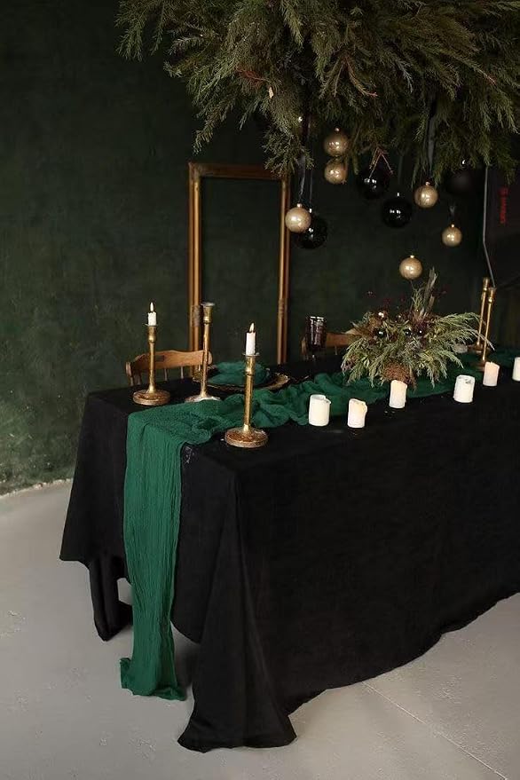 6Pack Emerald Green Cheesecloth Table Runner 20x120inch Gauze Runner | Emerald - Image 2