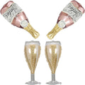 Aluminum Foil Champagne Balloons, Large 36Inch Pink Mylar Foil Helium Wine by Jobkoo